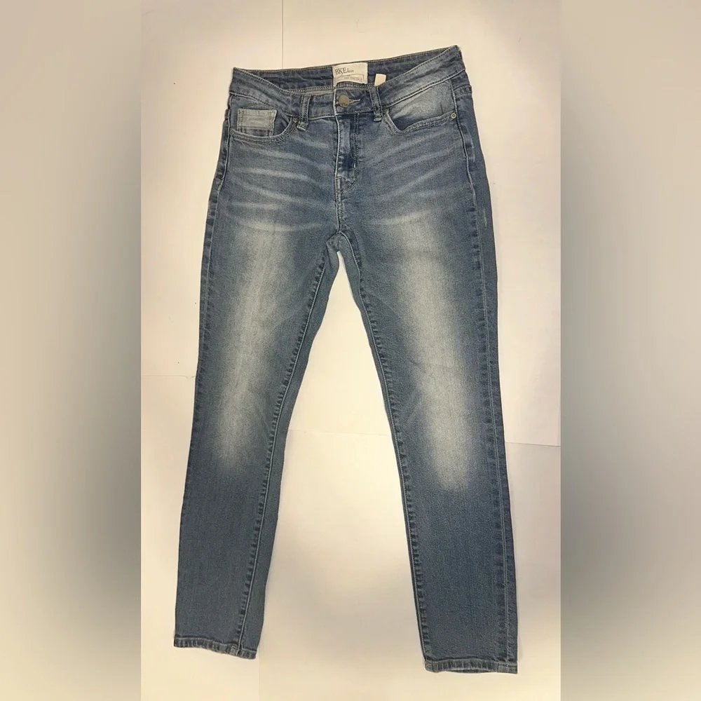 BKE Stella Mid-Rise Stretch Cropped Denim Jeans Women’s Size 26 Light Wash - Picture 3 of 9